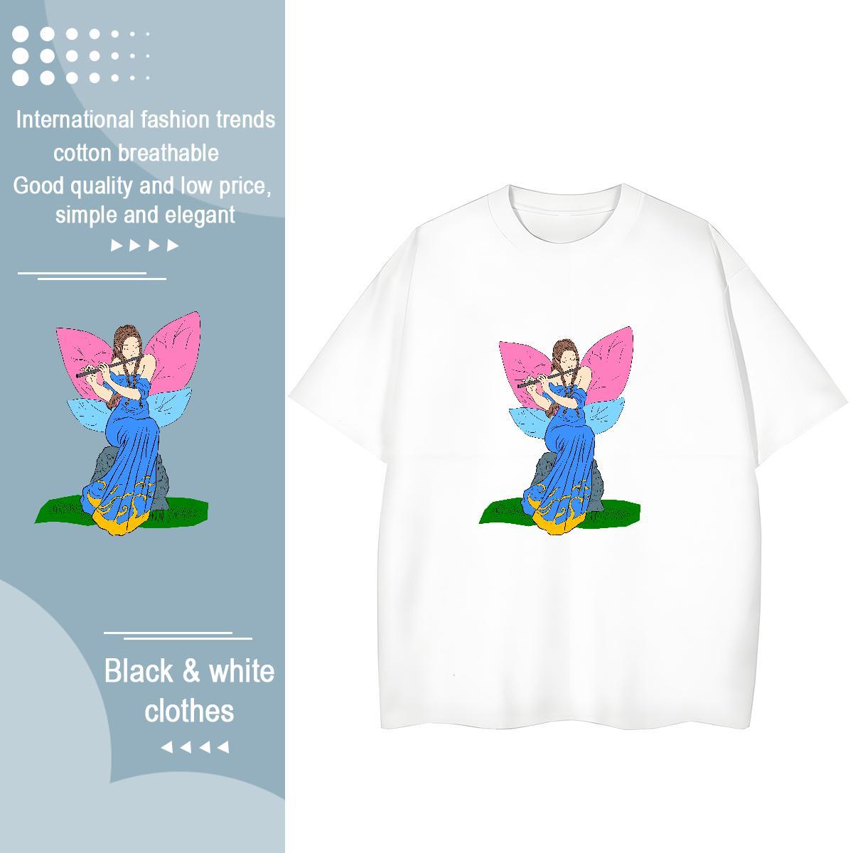 Designer T Shirt For Woman 230g Cotton Crew Neck Street portrait Unisex Tshirts Designer Nice Custom Printed Polos