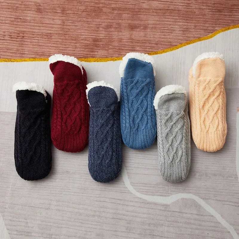 Winter Warm Slippers Socks Indoor Home Floor Sock with Fleece Thickened Mens Socks Winter Warm Dormitory Sleeping Sock Non-slipXJ241019