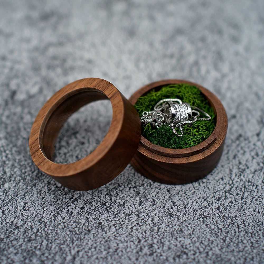 Wooden ring box double couple ring holder jewelry earring stud storage suggestion wedding anniversary ring organizer packaging box W241019
