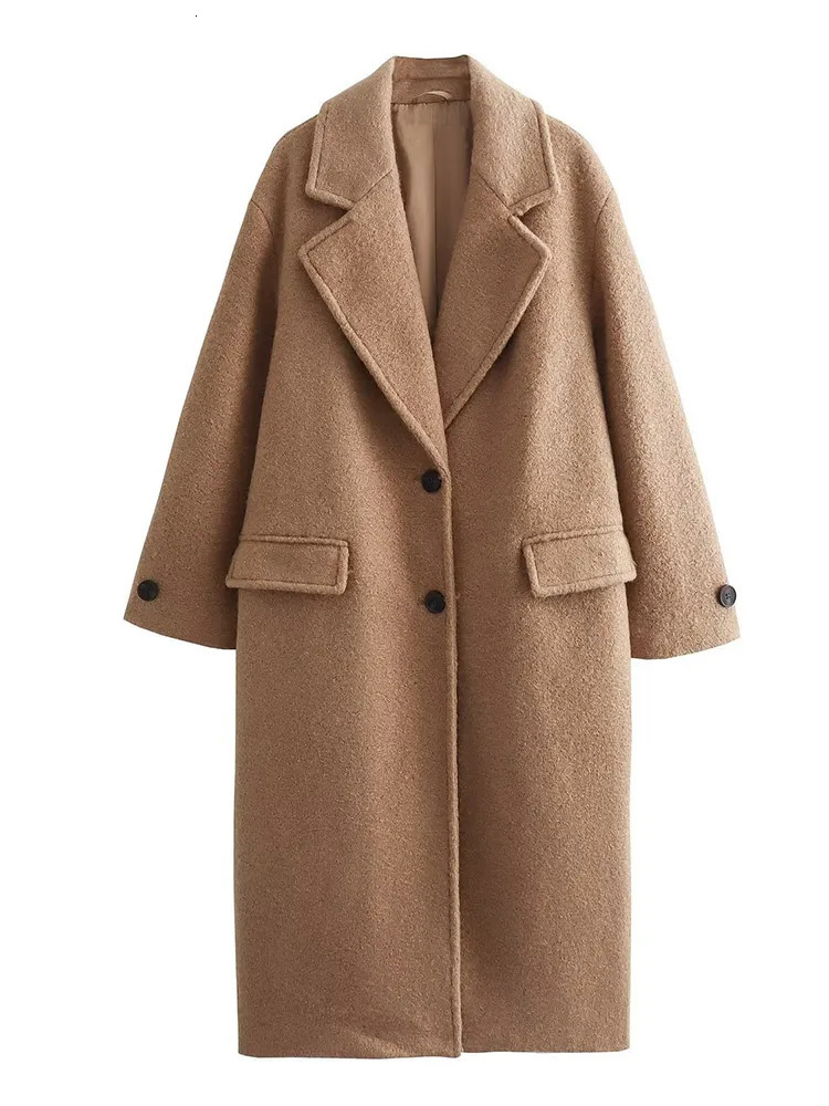 Chinchilia Woolen Coat 2024 Autumn Winter Fashion Notched Single Breasted Female Overcoat Long Sleeve Casual Lady Outwear 241010