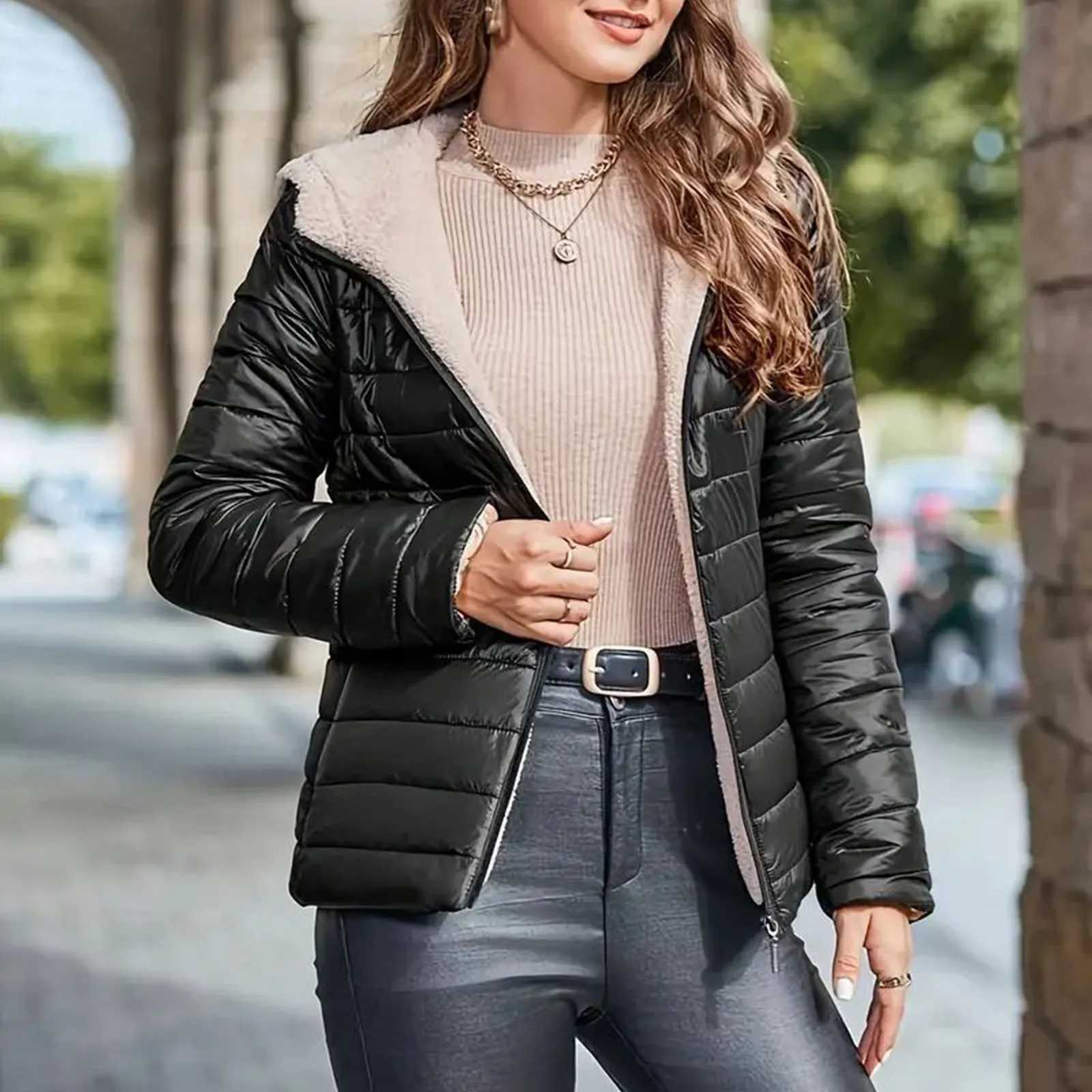 Slim Lightweight Puffer Thicken Short Cotton Down Coats Women Stand Collar Long Sleeve Lady Jackets 2024 Winter Lady StreetwearX241019