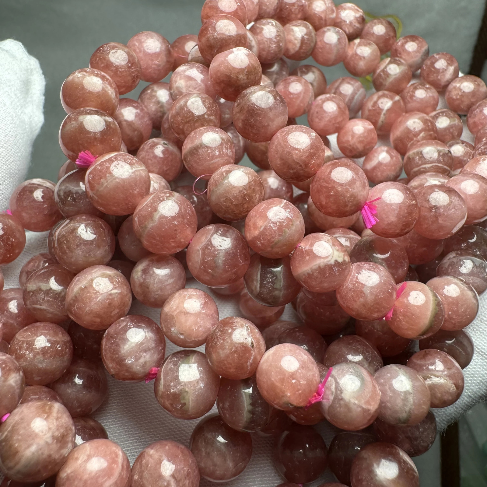 Meihan Wholesale AA Natural Argentine Rhodochromite Bracelet Smooth Round Loose Beads for Jewelry Making DIY Gifts 241018