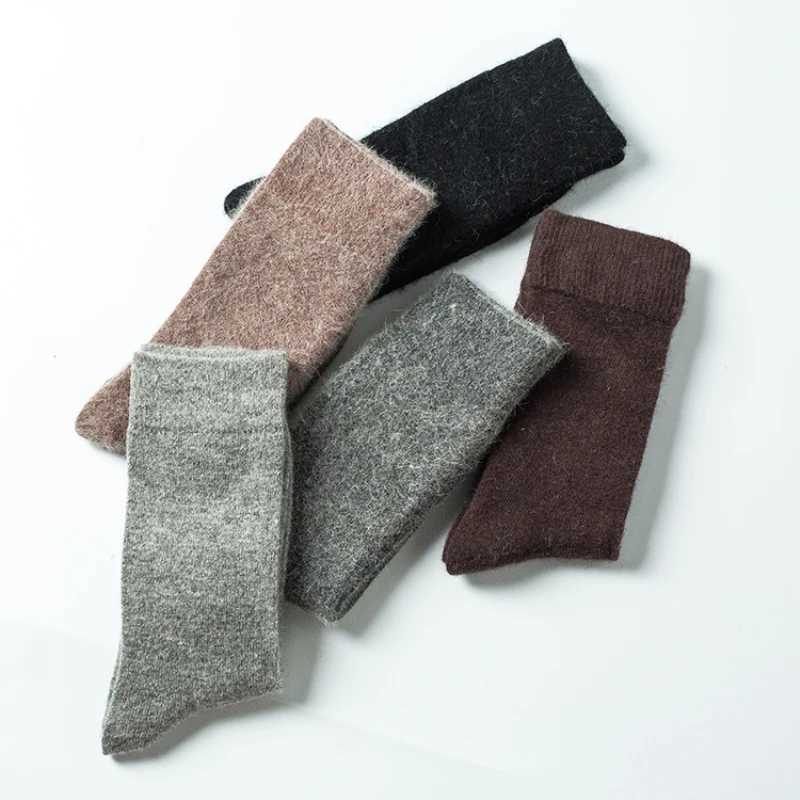 New Thick High Quality Angola Rabbit Merino Wool Socks Brand Long Socks Mens Socks Classic Business Men Winter Warm SocksXJ241019