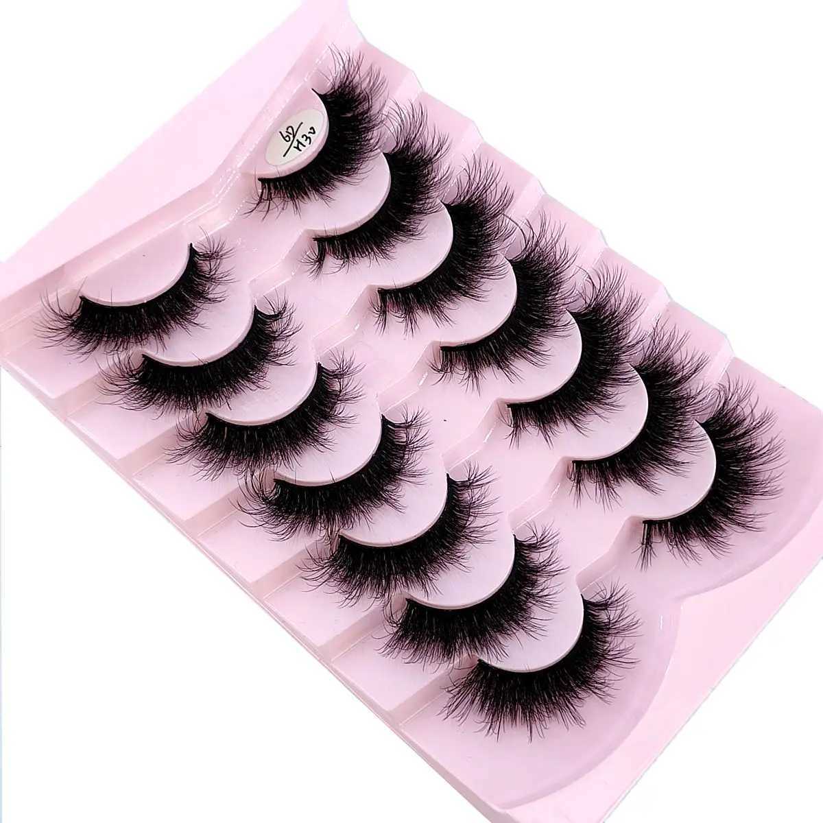 NEW 7Pairs Lashes manga Lashes 3D Faux Mink Lashes Natural Look Wispy Mink Eyelashes Fluffy Cat Eye Lashes Pack Fake EyelashesXJ241019