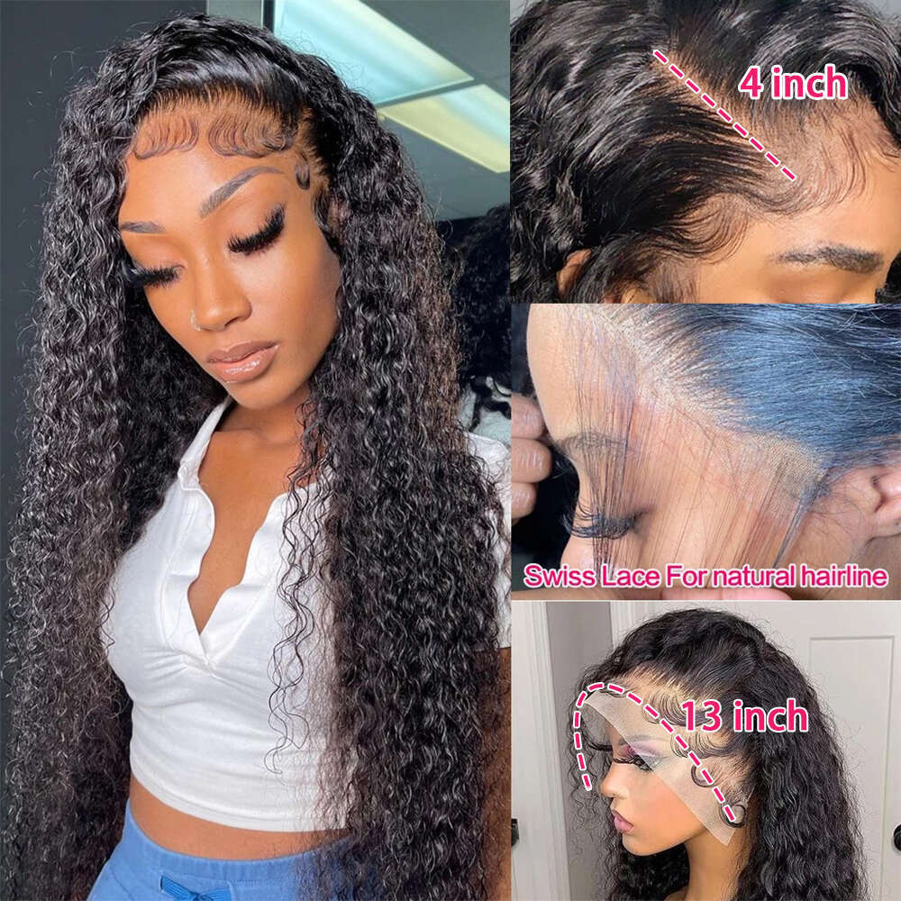 Long For Women 13x6 13x4 Brazilian Deep Curly Wave Human Full Lace Frontal Wigs Jarin Hair