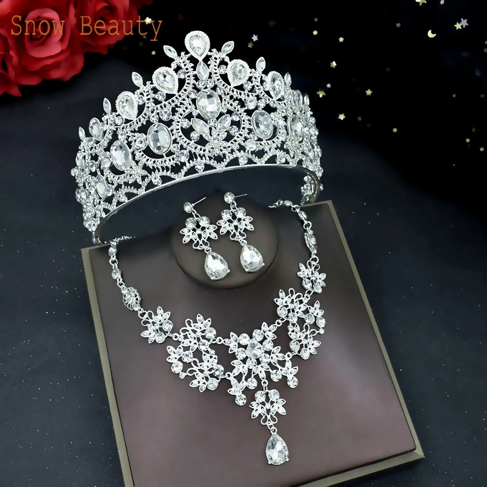 A44 Rhinestone Wedding Hair Accessories Baroque Headpiece Crystal Bridal Headpiece and Crown Hair Jewelry Set 241018