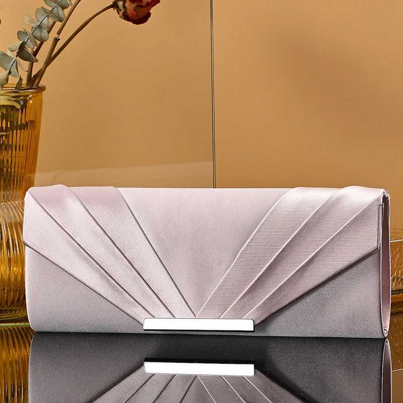 New design envelope satin evening clutch bag trade luxury shoulder bag womens party bag wedding handbag Y241019