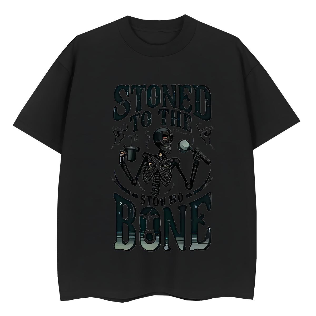 Casual New Women T Shirts 230g Pure Cotton Breathable Short Sleeve Hip Hop skull Womens Tshirts Loose fit DIY Printed Tops Shirt