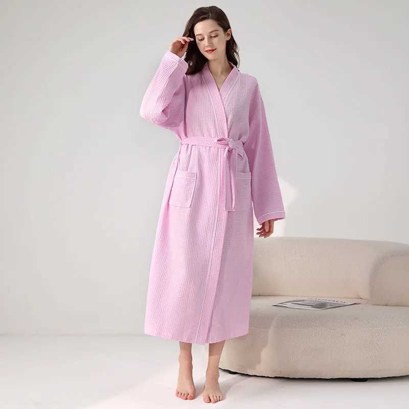 Cotton Waffle Kimono Couples Sauna Clothing 2024 New Water Uptake Robe Men And Women Quick-drying Bathrobe Hotel Spa RobesXJ241018