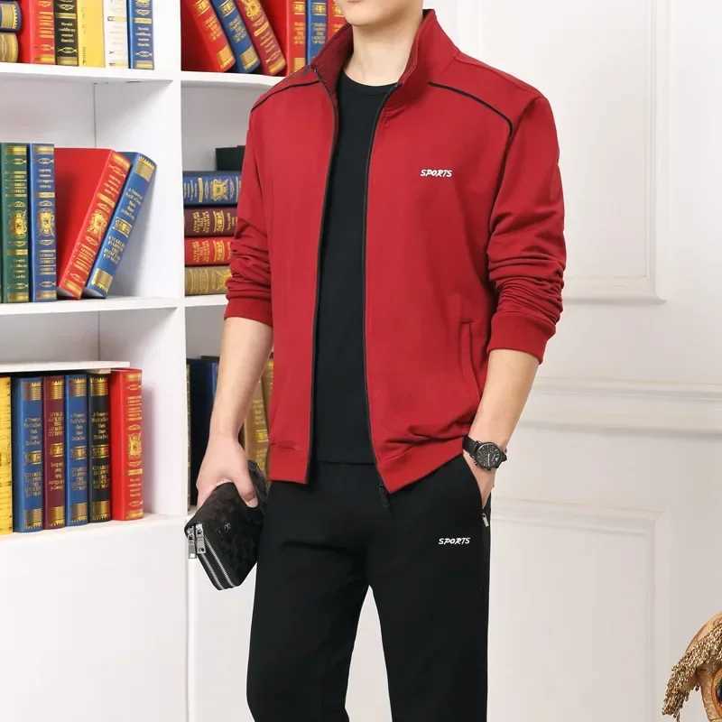 2024 Winter Running Set Sportswear Sweatshirt+Pants Mens 3-Piece Fitness Sportswear Jogging Suit W241018