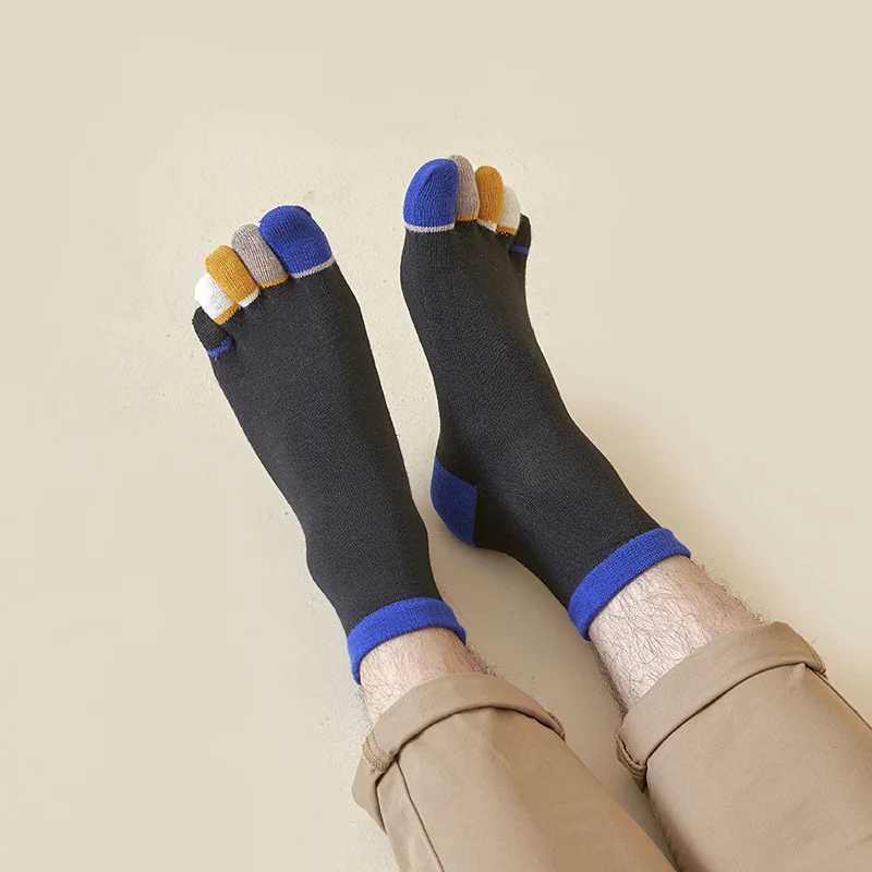 Fashion Men 5 Finger Cotton Tube Socks Autumn Winter Colorful Breathable Toes Sock Mens High Quality Sock Gifts For MenXJ241019