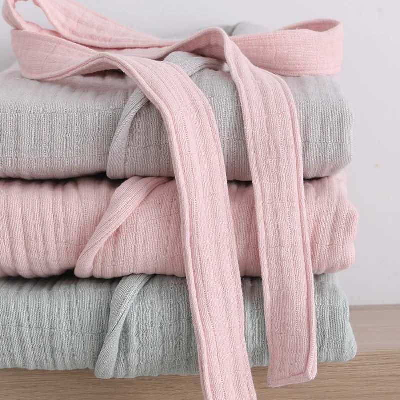 SHiONFA Mens Robes 6 Layer Pure Thickened Cotton Gauze Long Home Lounge Soft Breathable Bathrobe for Autumn WinterXJ241018