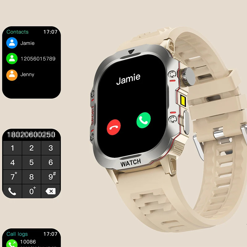 Mens 52 Bluetooth Call Smart Watch 201inch Full Screen Touch 240 296 Resolution IP67 Waterproof 241009