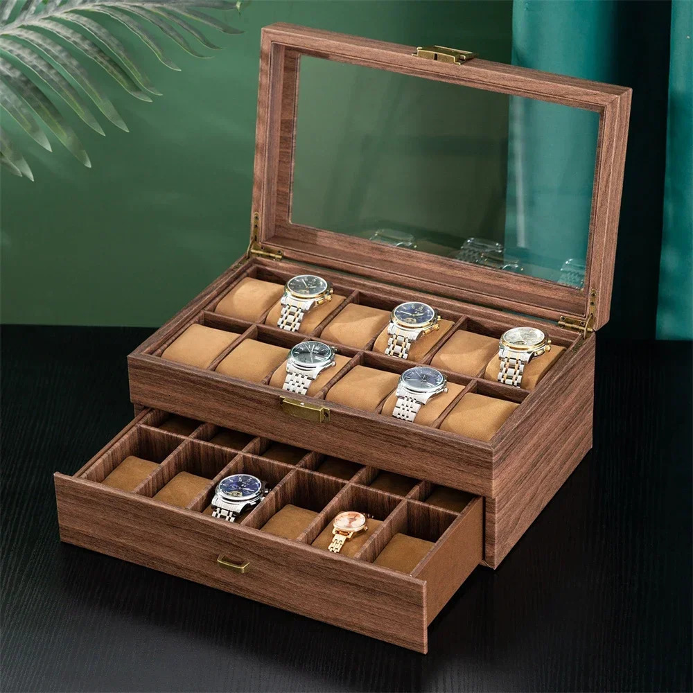 handmade wooden 6/10/12 grid watch box watch display box jewelry rack storage organizer 241007