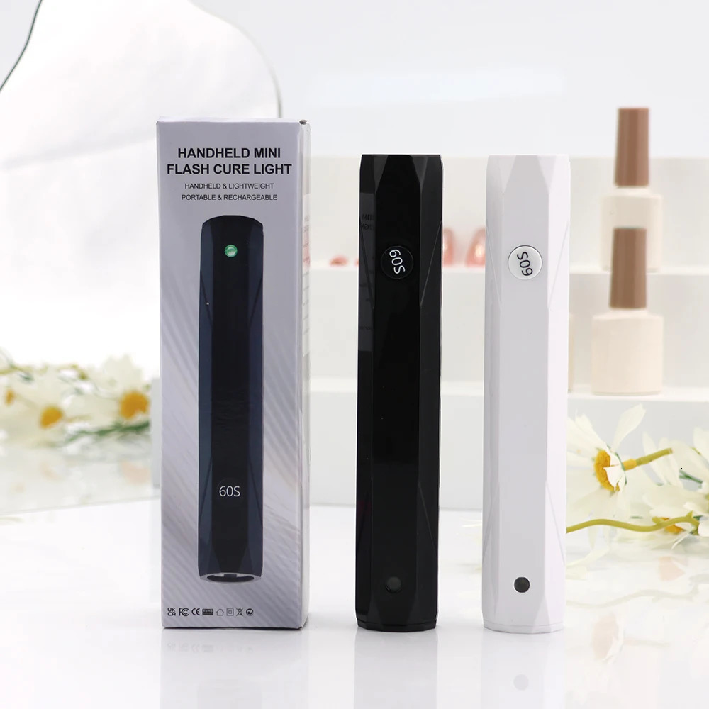 Handheld 9W charging flash curing LED light portable mini 365nm 405nm cordless nail red light with USB cable port 241018