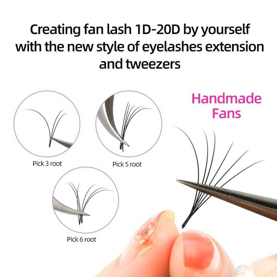 RUJADE All Sizes Natural Eyelashes Extension Matte Black Russian Volume Eyelashes Soft Silk Classic Individual False Mink LashesXJ241019