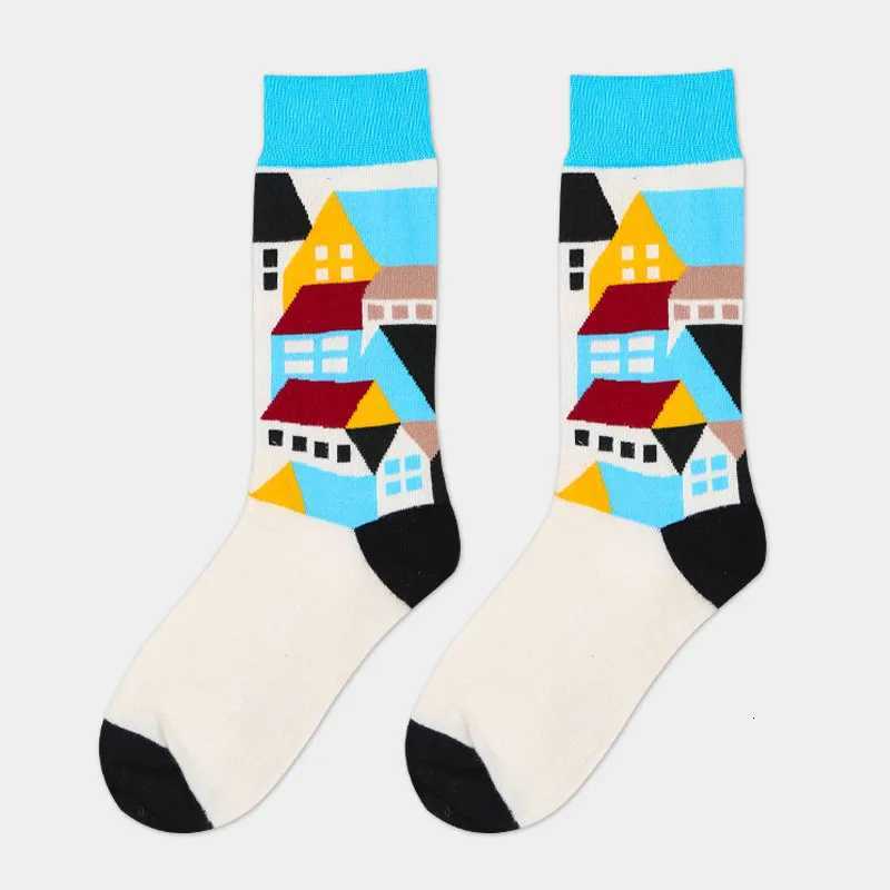 Hot Sale Classic Autumn Winter socks Women Personality Art Van Gogh Mural World Famous Painting Female Socks Oil Happy SocksXJ241019