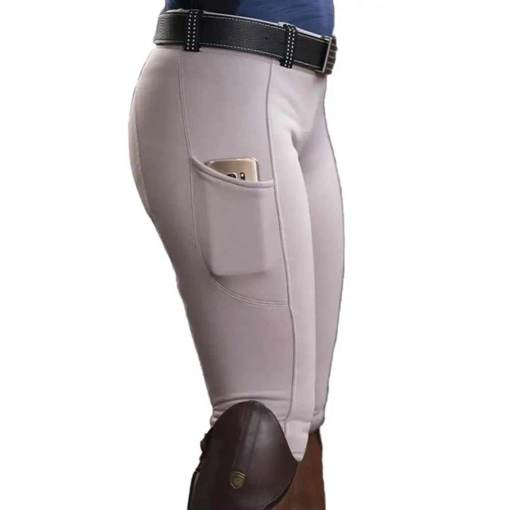 Horse Riding Pants Clothes For Women Men Fashion High Waist Trouser Elastic Equestrian Breeches Skinny Solid Trousers Equipments 241009