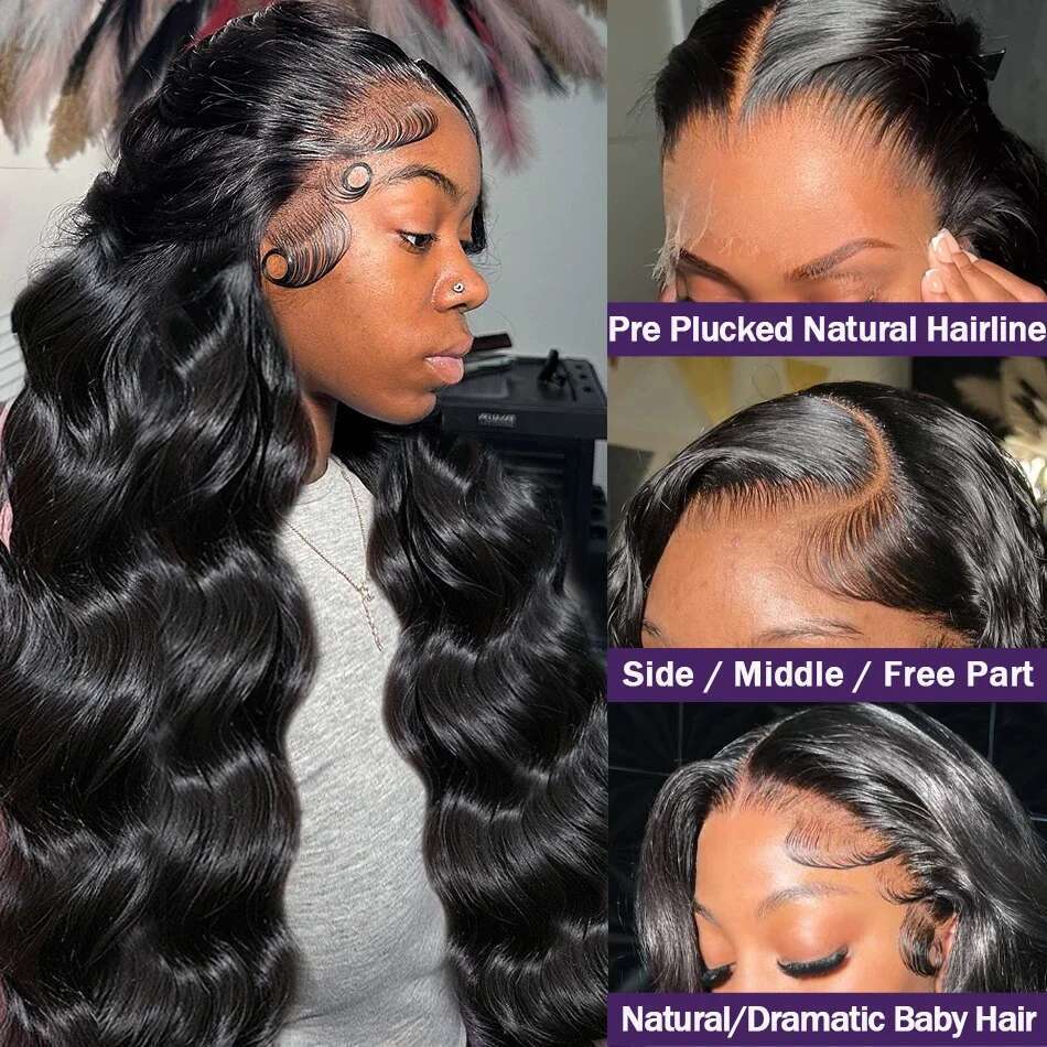 x Body Wave Lace Front Wig Human Hair Glueless Ready To Wear Pre Cut plucked
