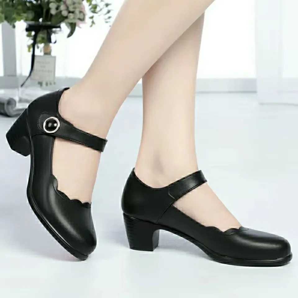 Bombas De Mujeres Womens Cute Red Slippery High Heels Womens Casual and Comfortable Autumn Pump Womens Black Shoes G743 Y241019