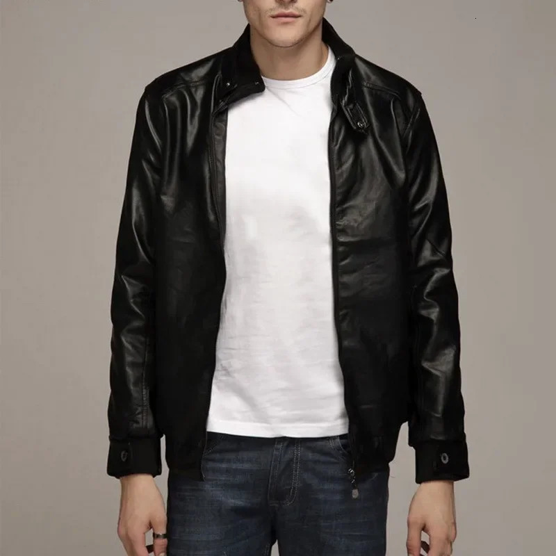 Autumn mens Pu leather fitness jacket fashionable mens suede casual jacket clothing size S-5XL 2 color soft and warm 241007