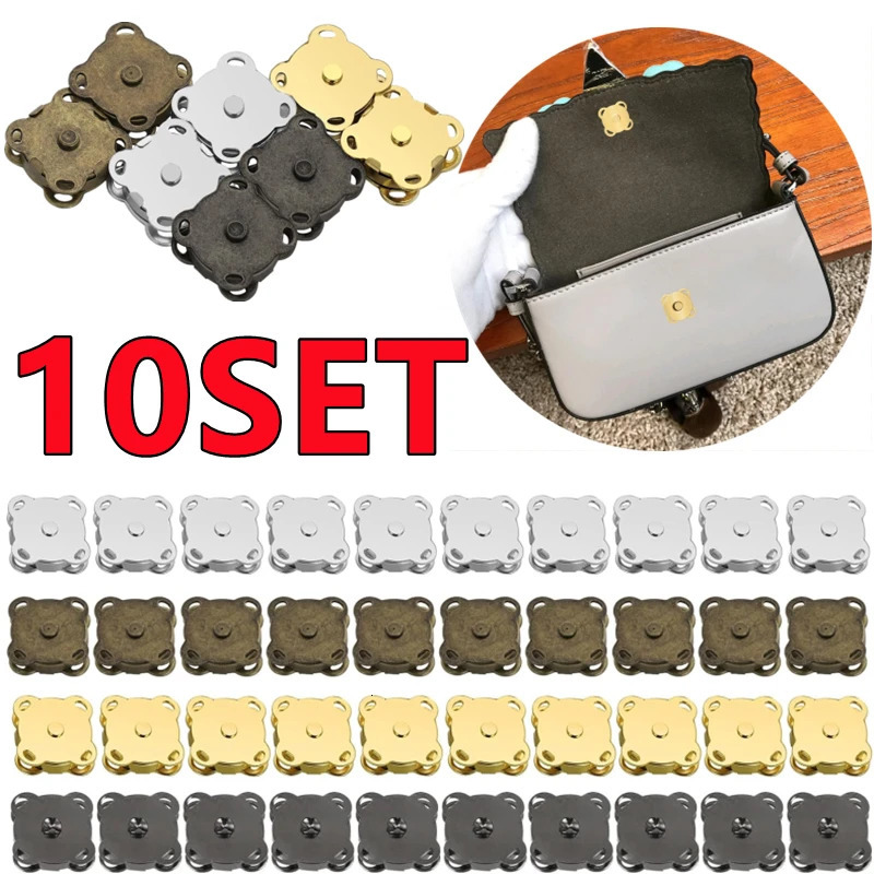 1051Set Magnetic Snap Button Metal Invisible Sew on Lock Clasps Fasteners for Purse Bags Clothes Craft DIY Accessories 241017