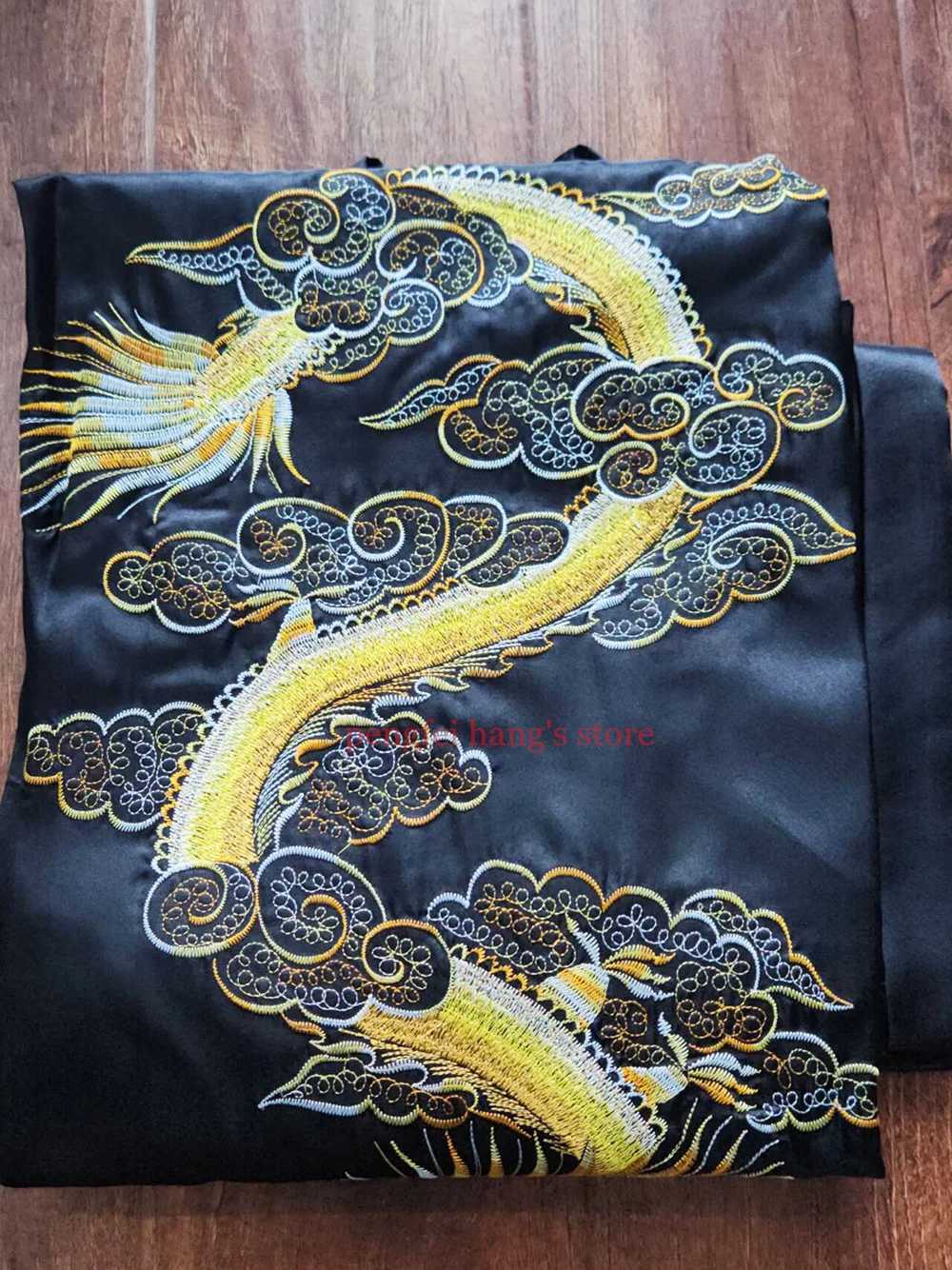 Men Homewear Embroider Dragon Kimono Bathrobe Gown Satin Loungewear Chinese Style Nightwear Male Loose Homewear Big Size 3XlXJ241018