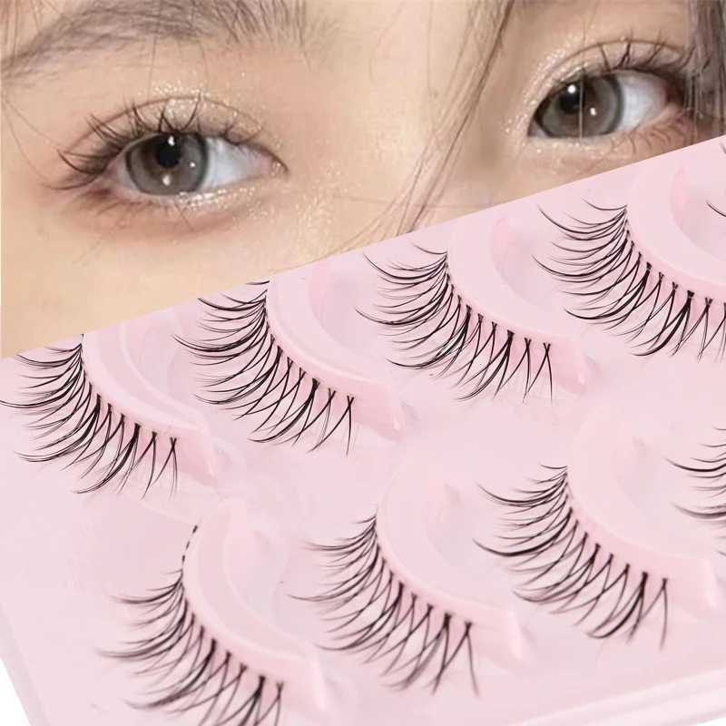 YSDO 3/5Pairs Manga False Eyelashes Wet Lashes Cross Anime Cosplay Spiked Eyelashes Naturally Soft Korean Makeup Lash ExtensionXJ241019