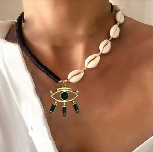 Bohemian polymer clay necklace womens necklace chain irregular necklace jewelry personality women pendant charm shell 241018