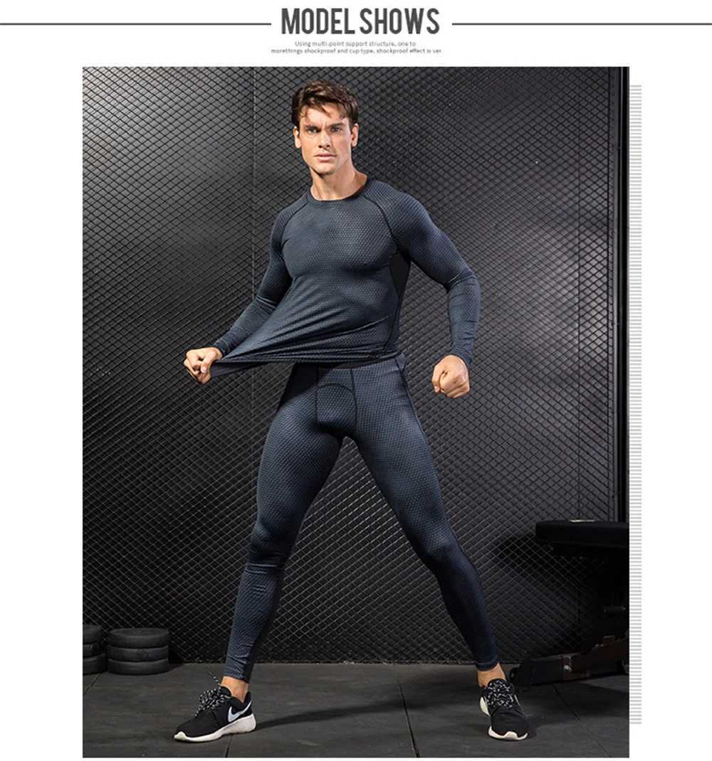 Gym mens running set fitness sportswear body training clothing sportswear jogging Rashguard mens set W241018
