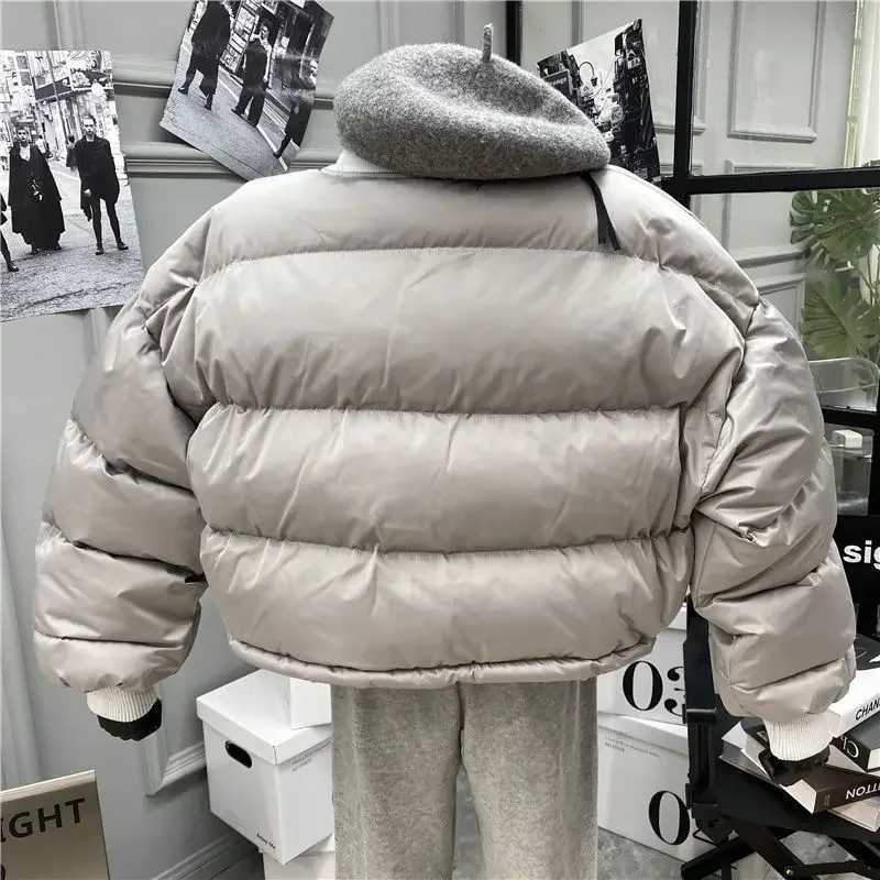 Women's Down Parkas OCEANLOVE Autumn Winter Womens Solid Korean Fashion Thick Retro Short Park Coat Zipper Loose Ropa De Mujer Y241019Y4MN