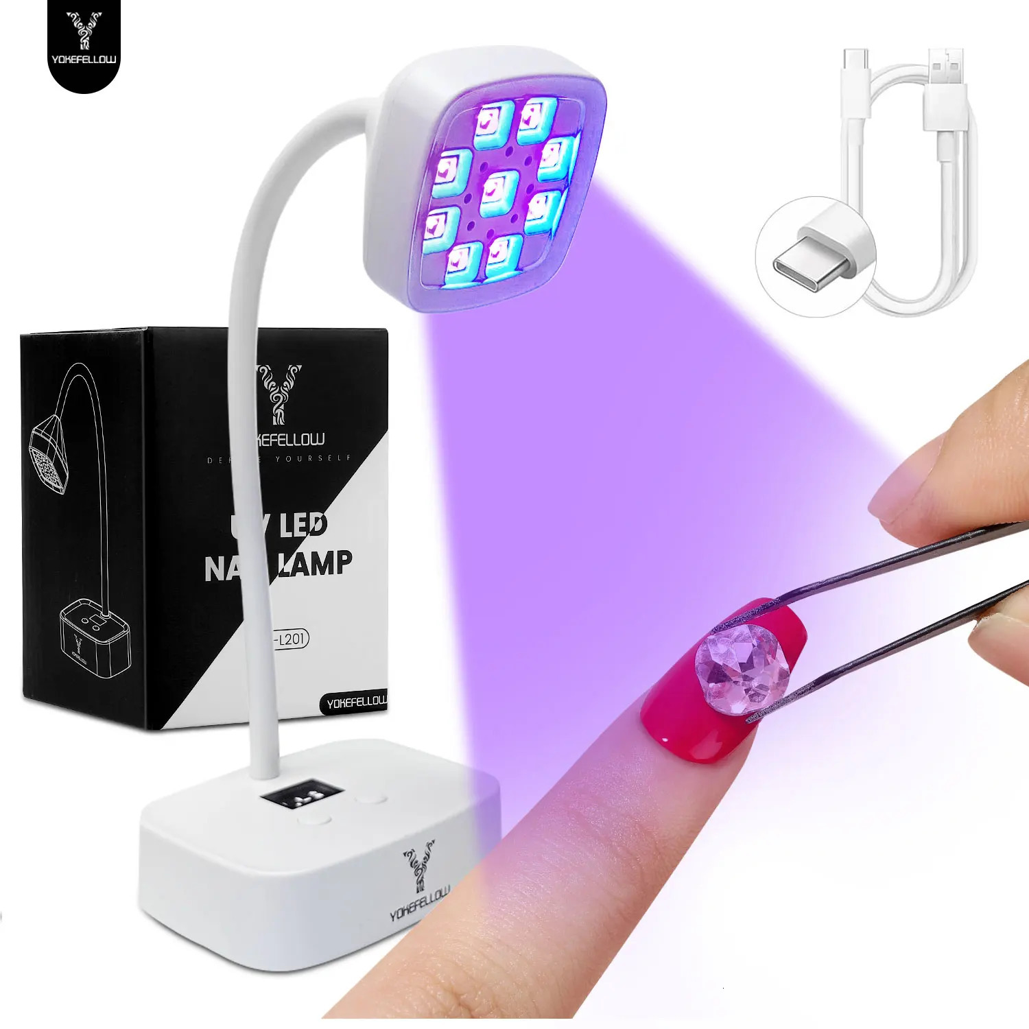 Rechargeable UV Led nail lamp Professional UV lamp for gel nails Portable USB nail dryer Led UV lamp for nail art salon 241018