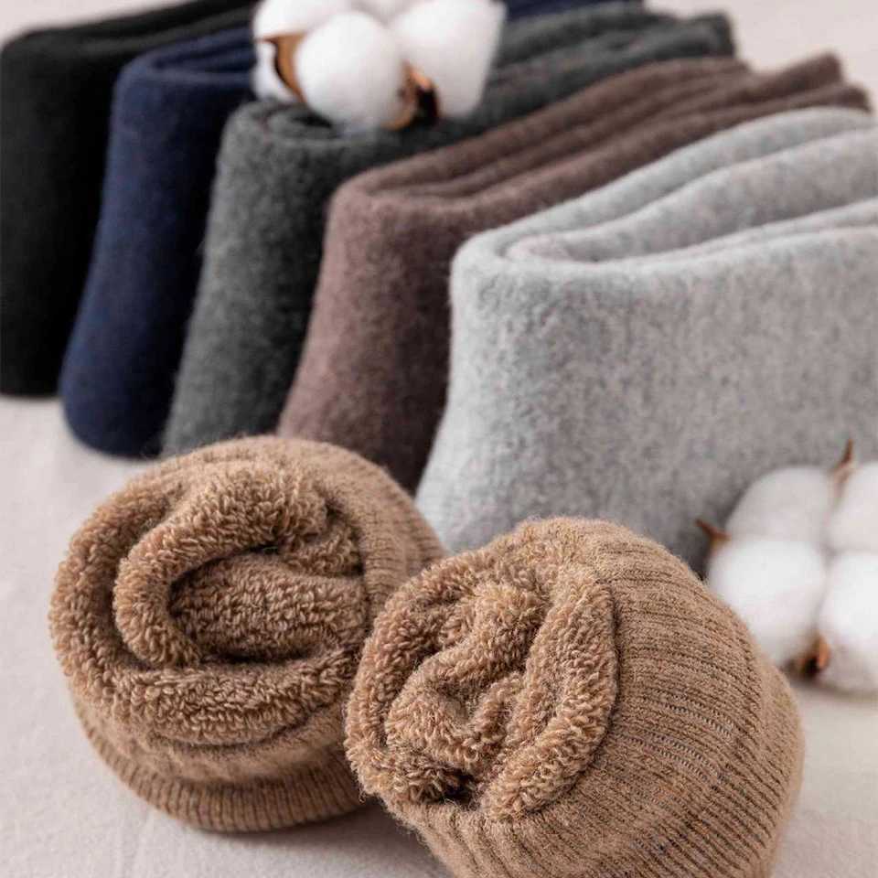Winter Warm Socks Men Plush Home Sleep Floor Long Socking Jk Solid Soft Splice Fleece Thermal Sock Thick Snow Boot Heavy TerryXJ241019