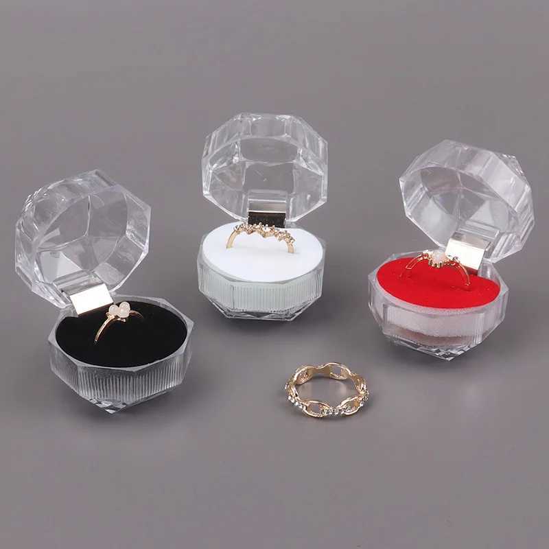 20 pieces of acrylic crystal ring box storage display box storage organizer transparent packaging box for wedding jewelry packaging W241019