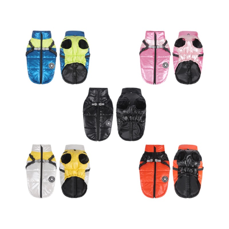 Autumn and winter cross-border dog clothes waterproof, windproof, dog cotton clothes reflective and warm, dog clothes in stock wholesale
