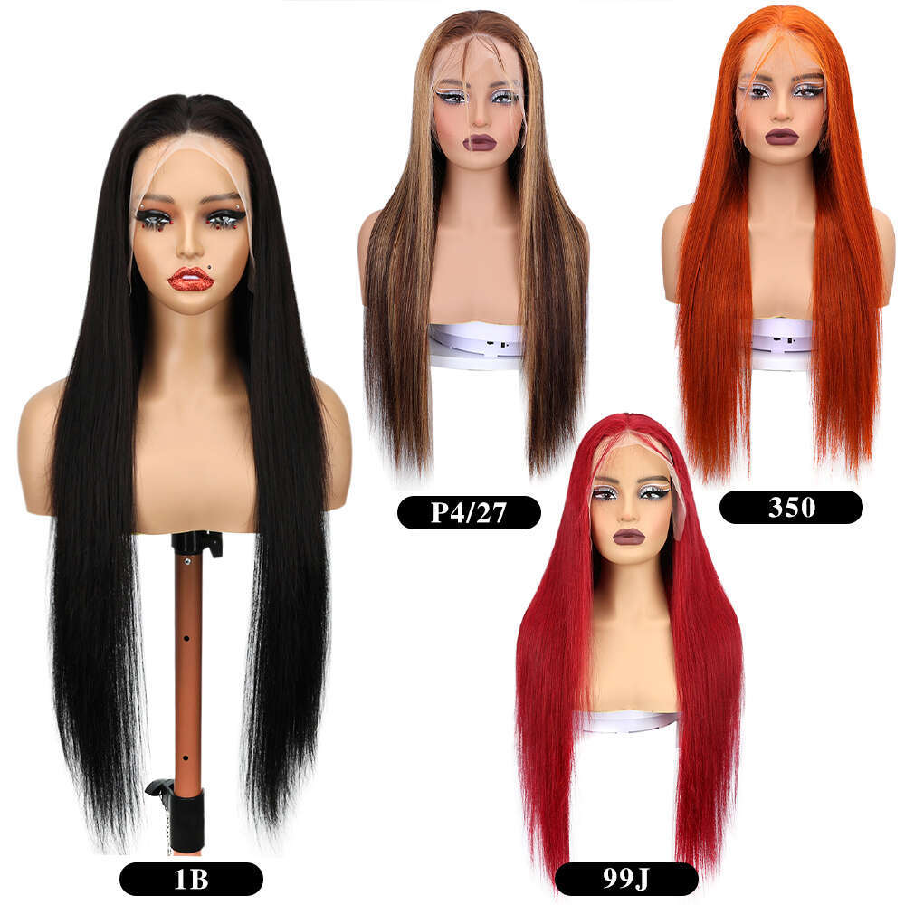 Remy 200 Density Transparent 13x6 HD Frontal Straight Lace Front Wigs Human Hair Ginger Orange Black Wig Witout Glue