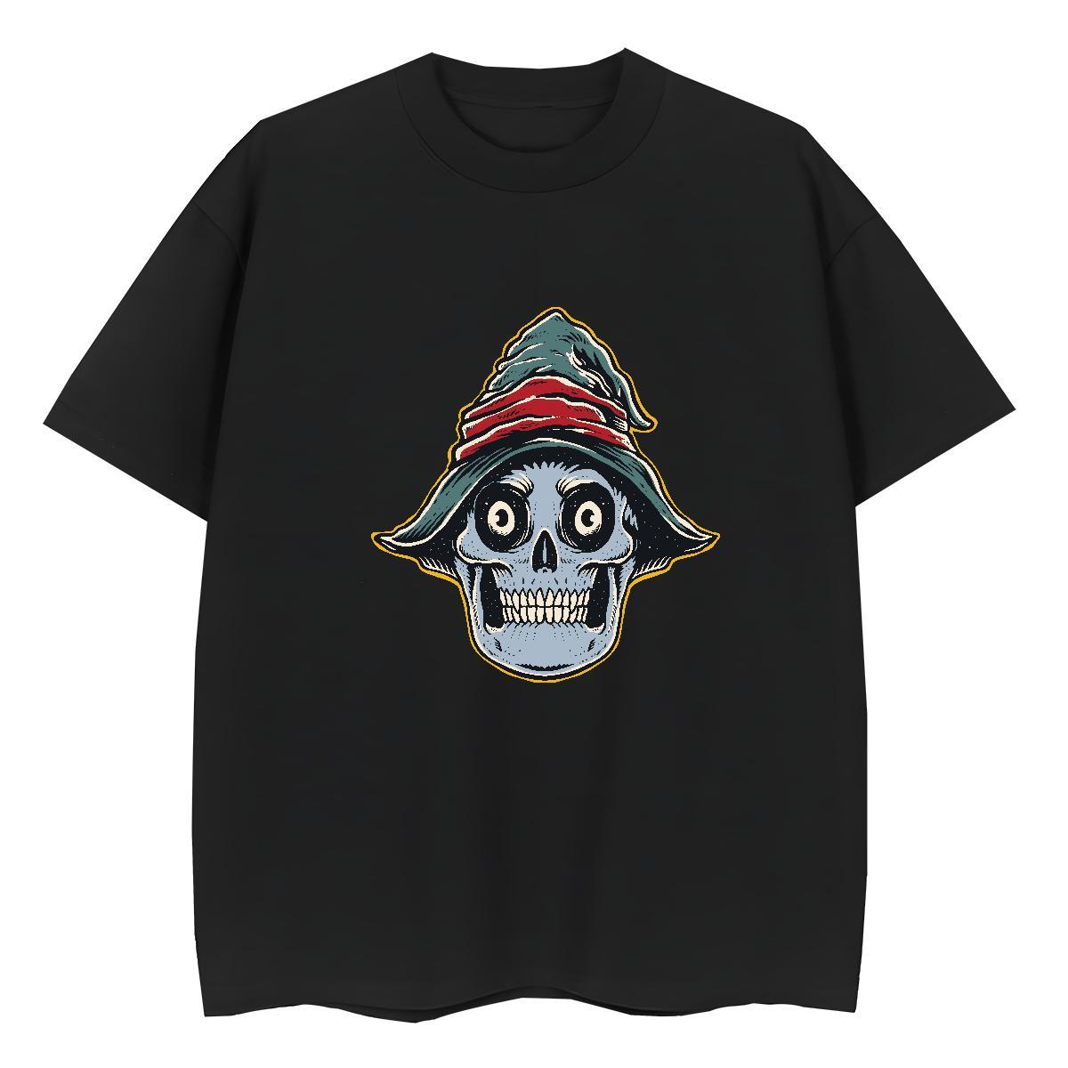 Fashion Women T Shirts 100% Cotton 230g Round Neck Short Sleeve Casual skull Tshirt for Man Woman Soft Plus Size Cartoon Clothings
