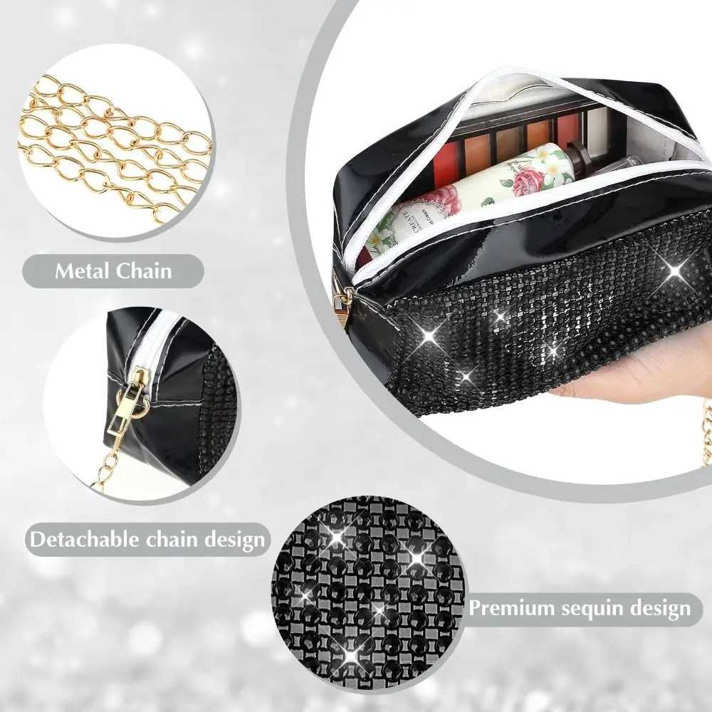 Sparkly Rhinestone clutch bag Bling evening handbag chain shoulder bag Y241019
