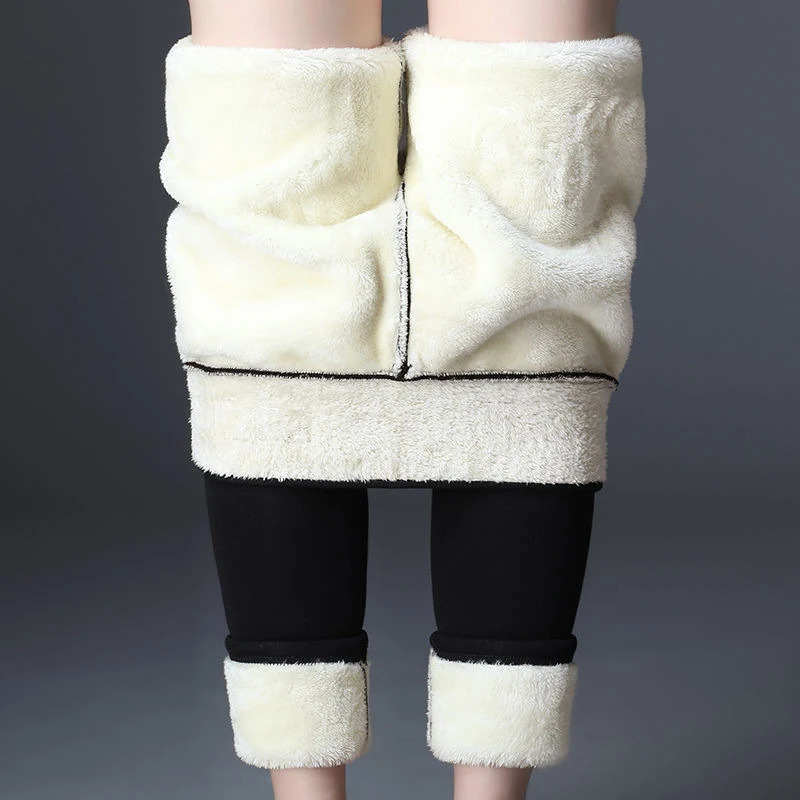 CHRLEISURE Women Winter Thicken Leggings Warm Fleece Pants Female Thermal Leggins 241007