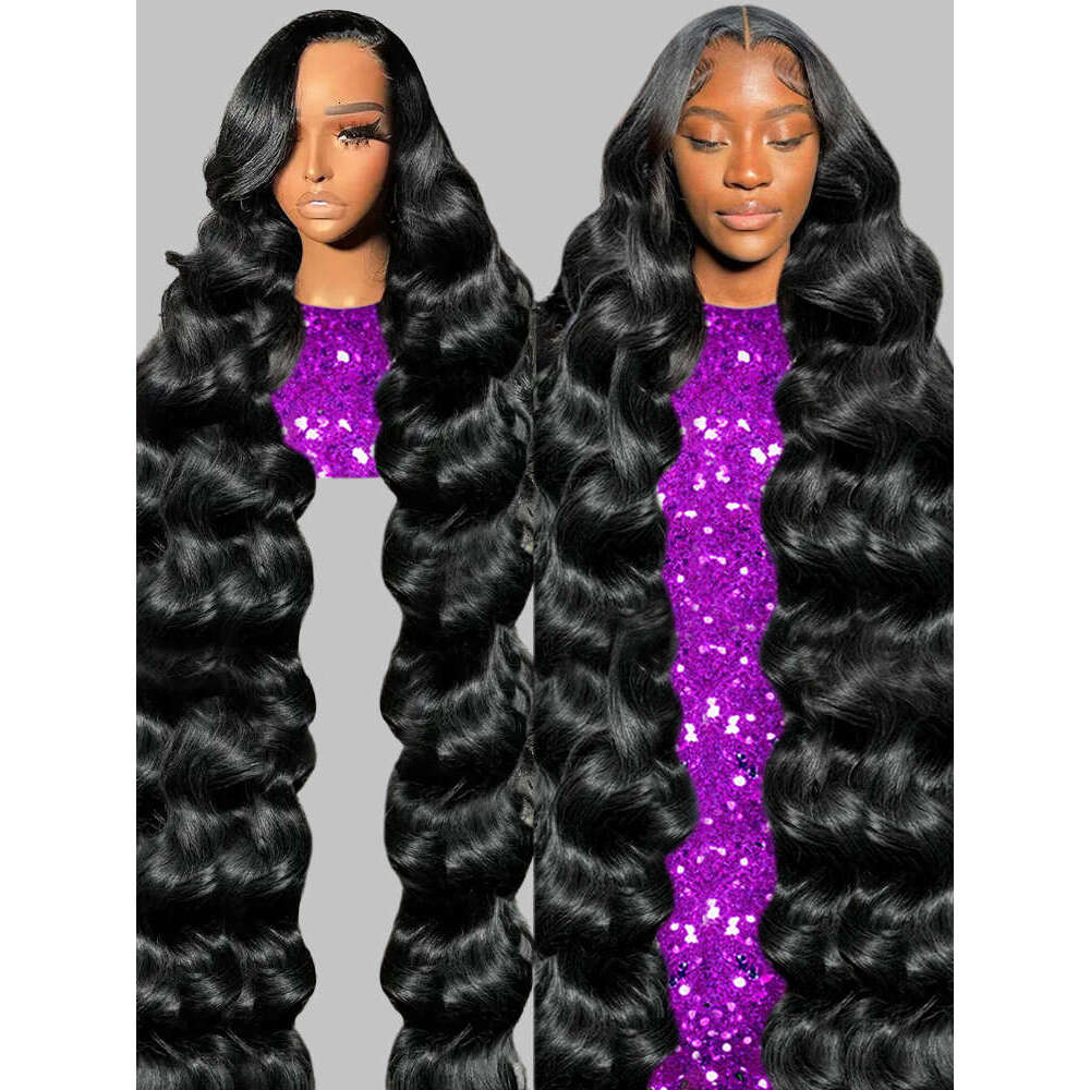 13x6 Hd Frontal Body 250 Density Human Hair 40 46 50 Inch Loose Water Wave Lace Front Wig Preplucked For Women