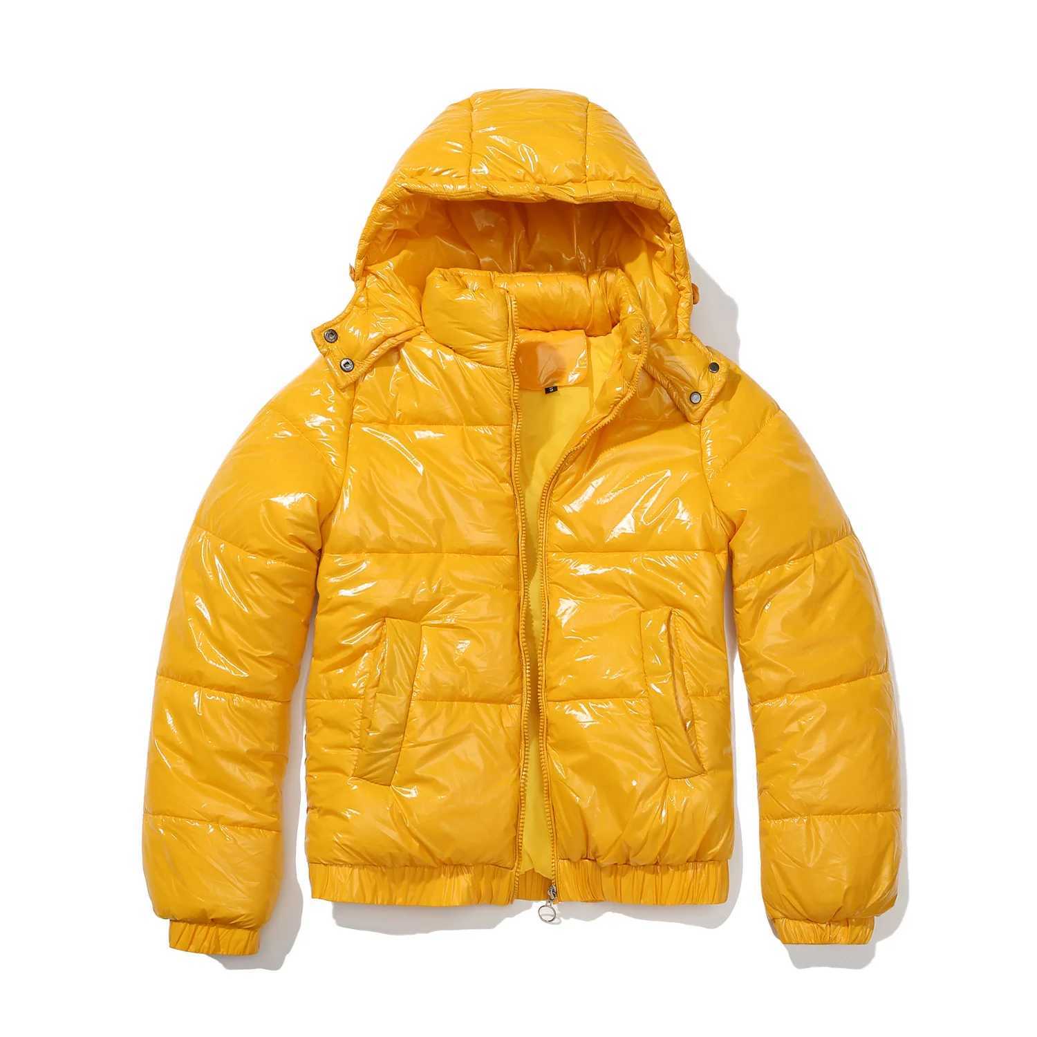 Women's Down Parkas Winter jacket womens bomber jacket yellow body double-sided style paddle jacket womens motorcycle zipper jacket 2023 new mode