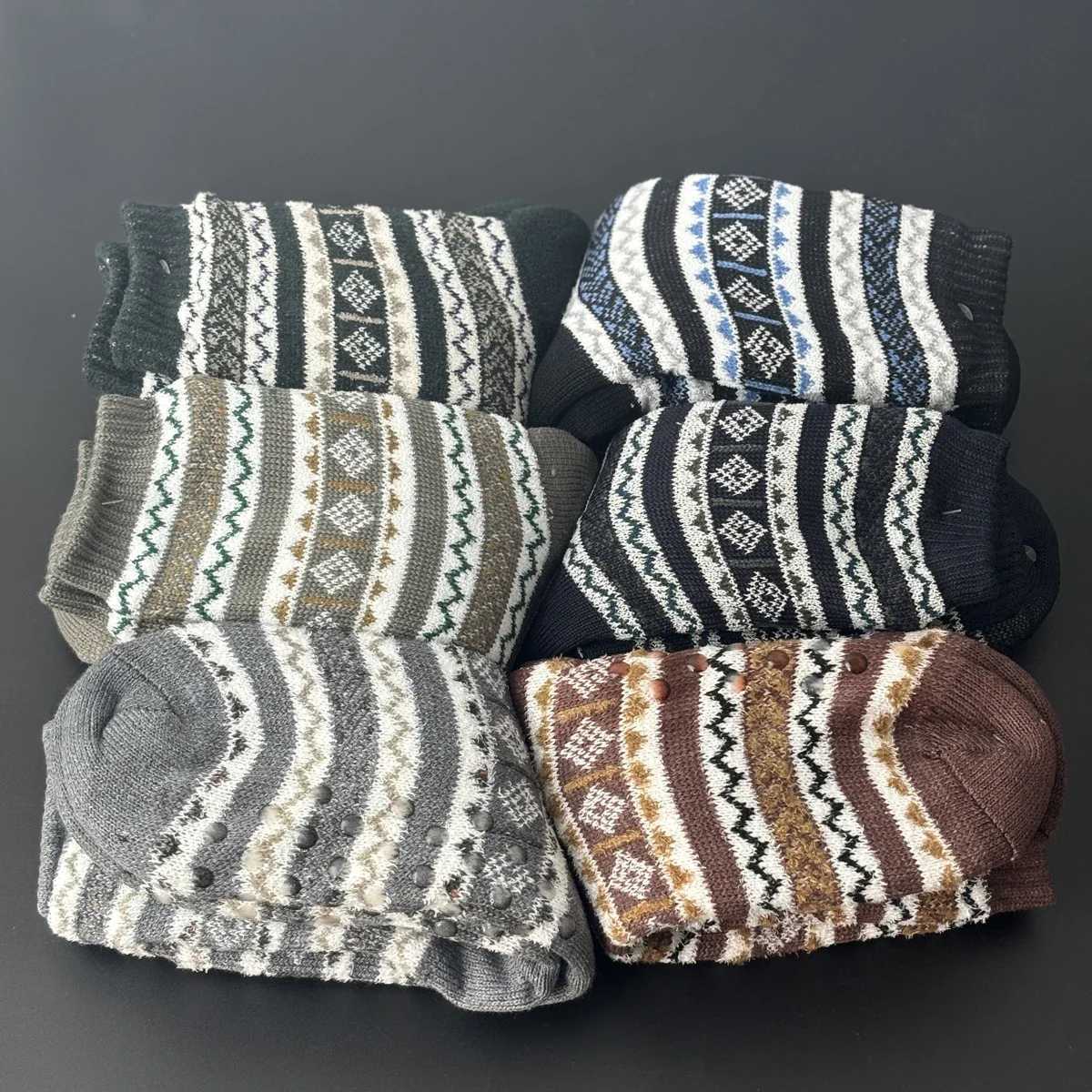 Fuzzy Sock Winter Warm snowflake Fluffy Contton Slipper men Sock House thick Plush Soft non Slip Floor Grip Funny male ChristmasXJ241019