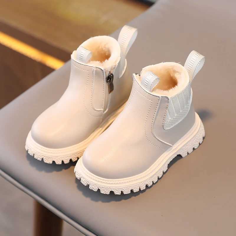 Childrens Boots For Boys Girls Fashion Children Ankle Snow Boots Rubber Sole Warm Winter Side Zipper Kids ShoesXJ241206