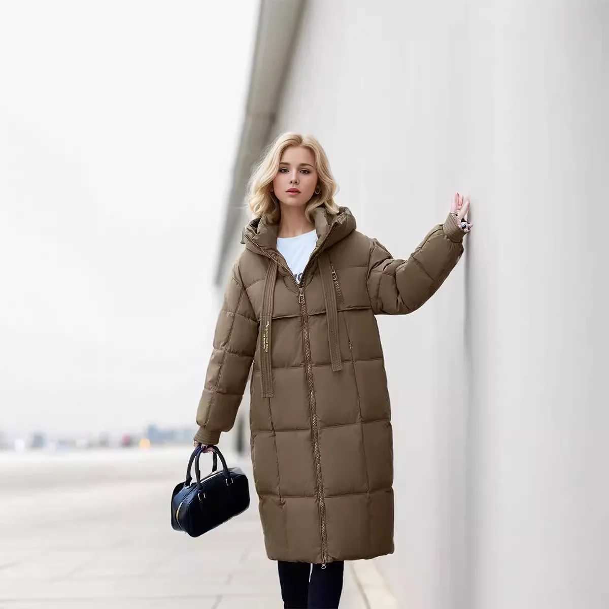 Women Parkas 2024 Autumn Winter Down Cotton Jackets Padded Thickened Overknee Loose Casual Long Warm Pockets Coat Snow OvercoatX241019