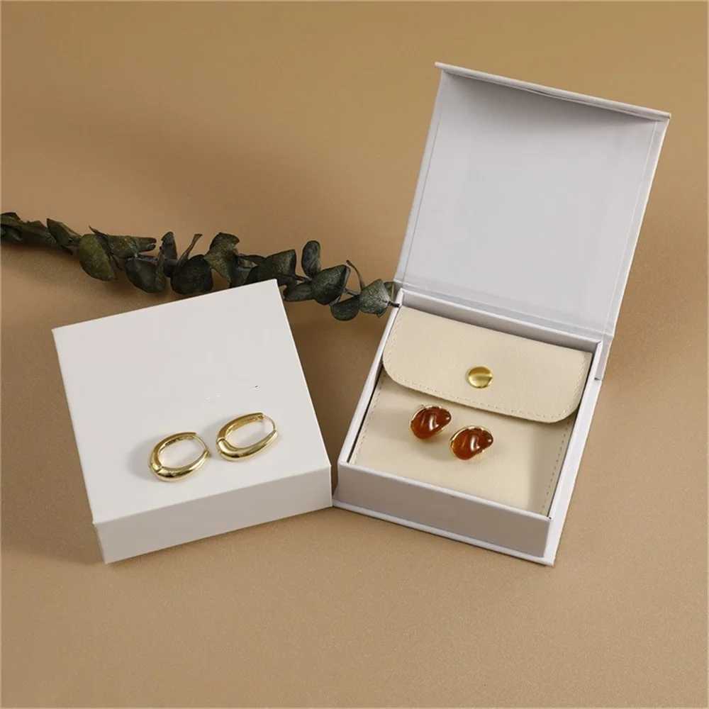 Flip paper bead treasure box PU Leahter packaging bag set necklace bracelet earring storage gift box high-end jewelry organizer W241019