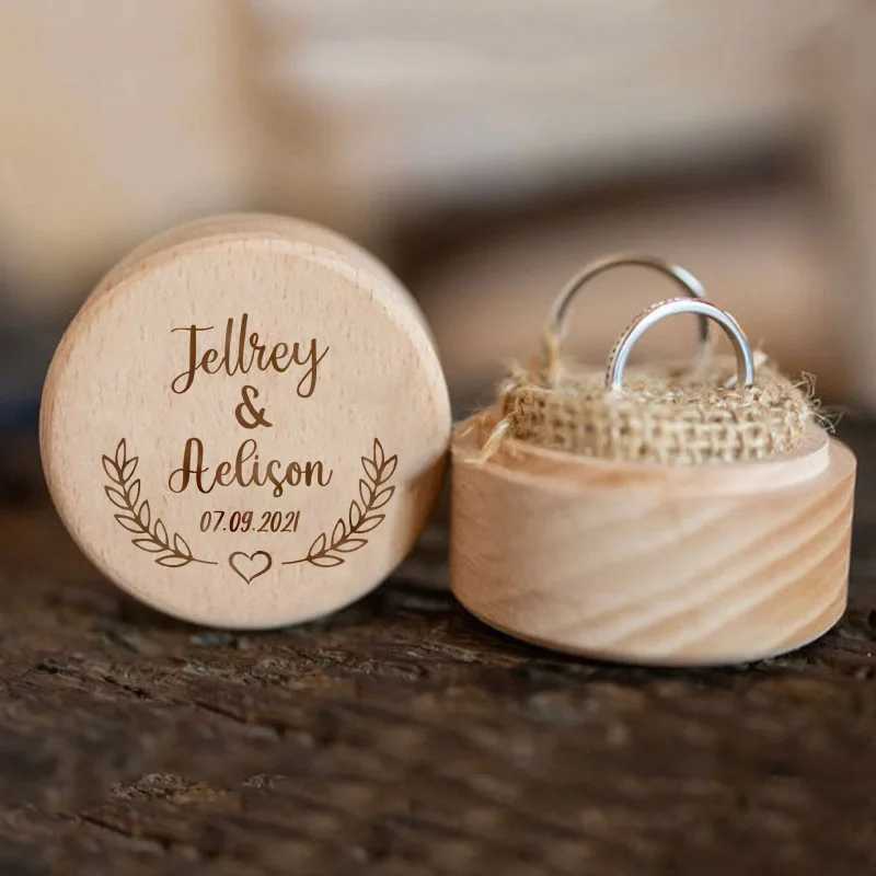 Gift her personalized ring box engagement ring cutlery storage customized wooden ring Keepsake carving wedding vows W241019