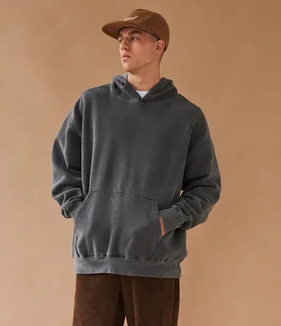 100% Cotton Washed Hoodie Sweatshirt Men Retro Vintage Graphic Hooded Pullover Harajuku Sweat Shirt HipHop 241019