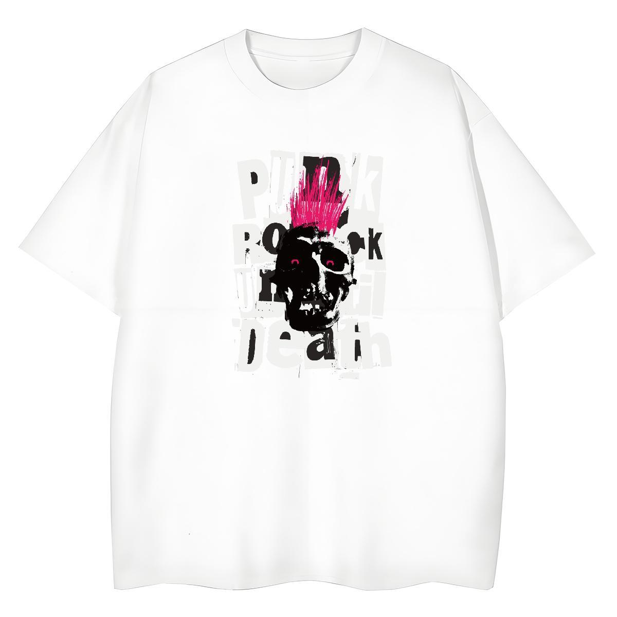 2024 DIY T-Shirts for Women 230g Pure Cotton Round Neck Short Sleeve Sports Street Wear skull Women Tshirts Designer Plus Size Cartoon Tops