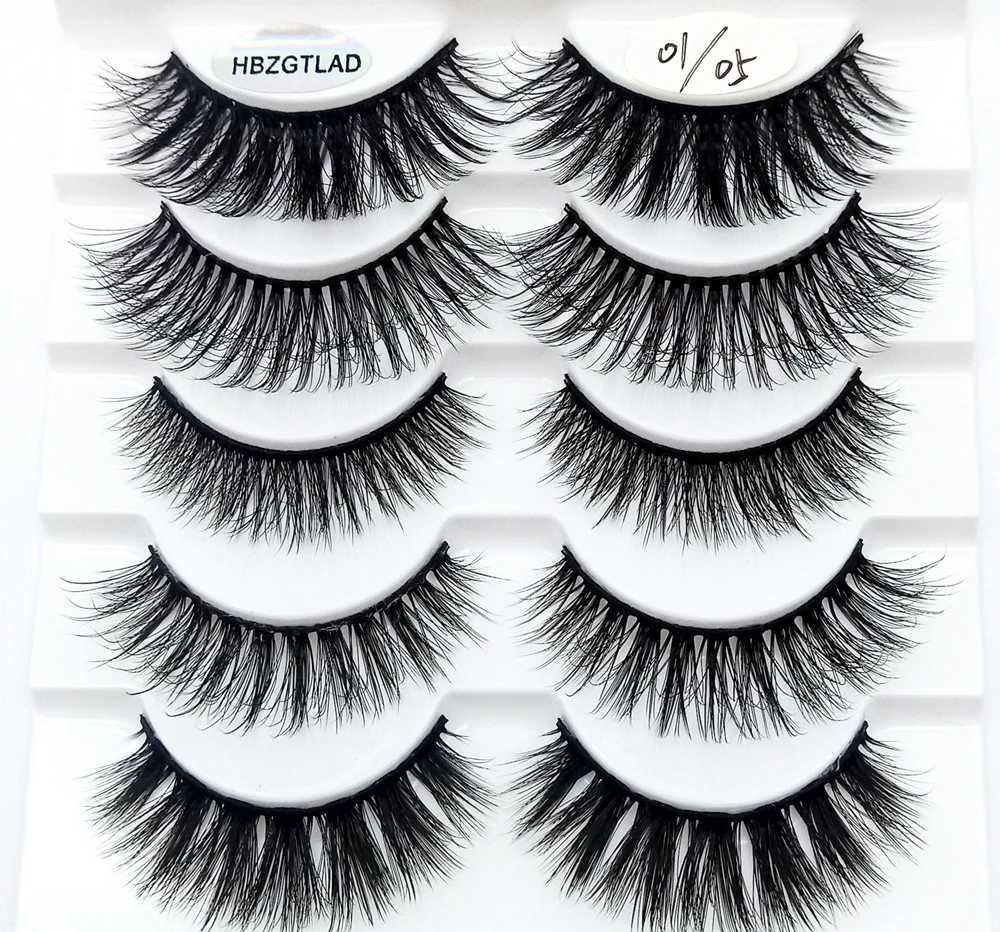 2021 NEW 2-10 pairs 100% Real Mink Eyelashes 3D Natural False Eyelashes Mink Lashes Soft Eyelash Extension Makeup Kit CiliosXJ241019