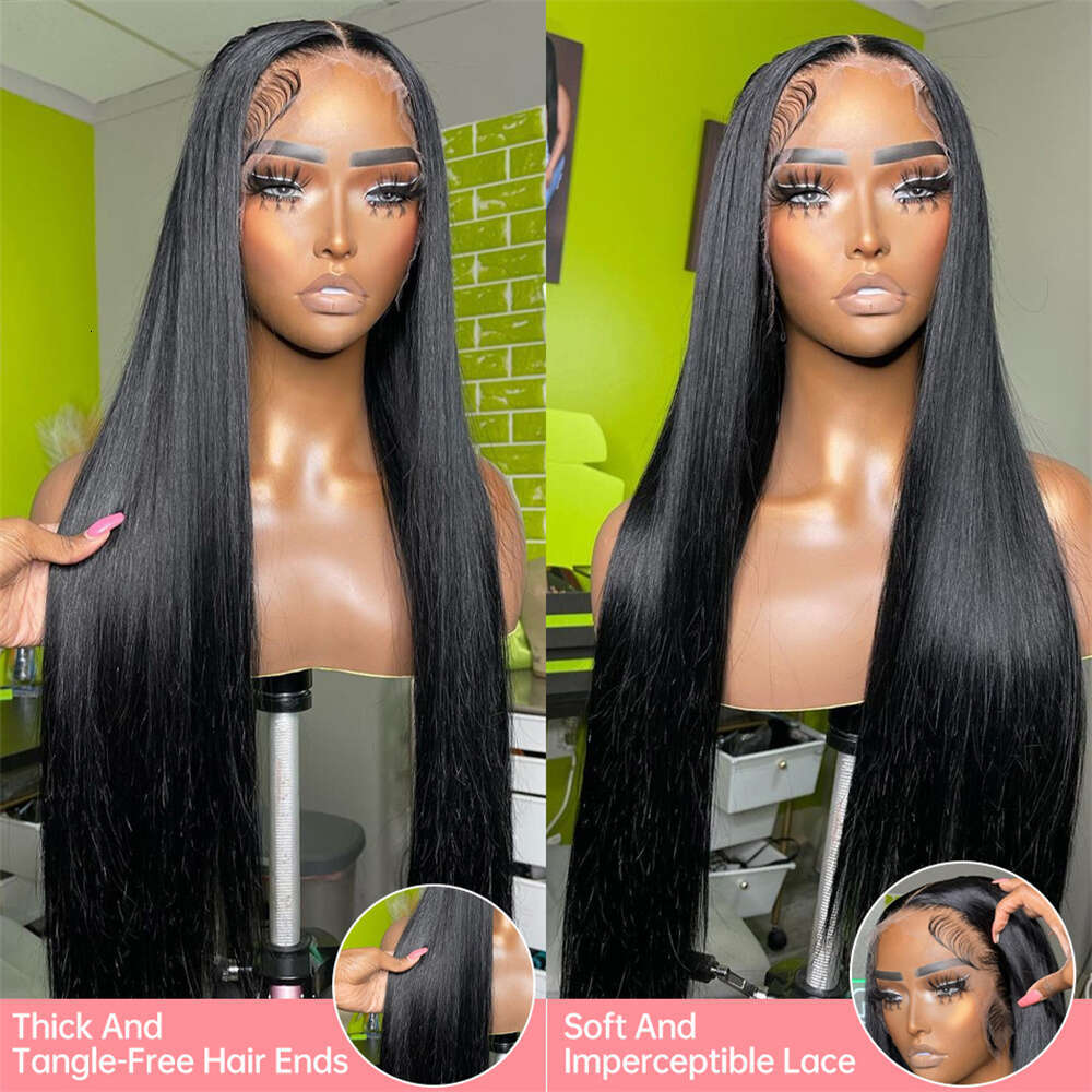 Frontal Transparent Lace Wig x Closure Straight Front Human Hair Wigs For Black Women Inches s
